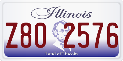 IL license plate Z802576