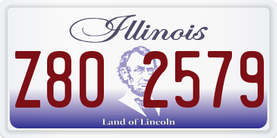 IL license plate Z802579