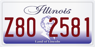 IL license plate Z802581