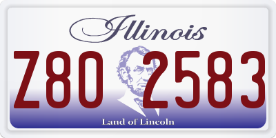 IL license plate Z802583