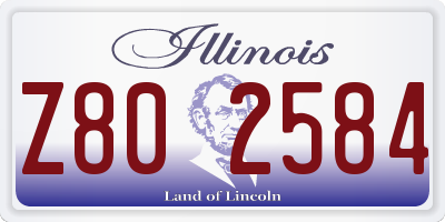 IL license plate Z802584