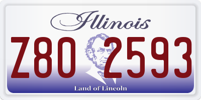IL license plate Z802593