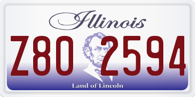 IL license plate Z802594
