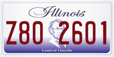 IL license plate Z802601