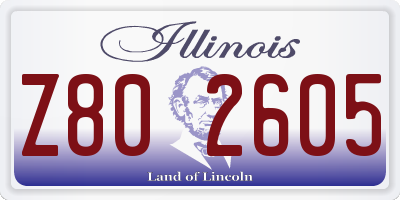 IL license plate Z802605