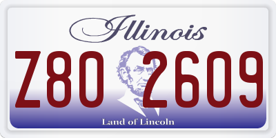 IL license plate Z802609