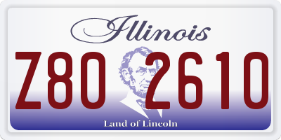 IL license plate Z802610