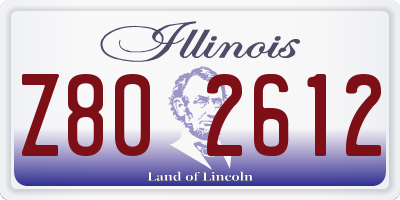 IL license plate Z802612