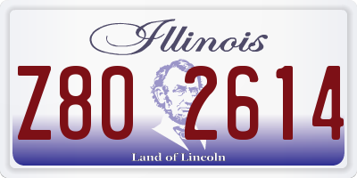 IL license plate Z802614