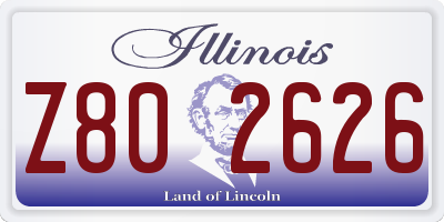 IL license plate Z802626