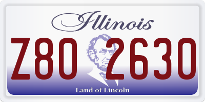 IL license plate Z802630