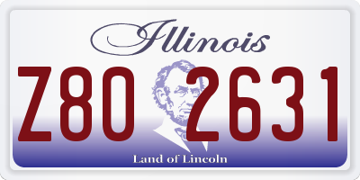 IL license plate Z802631