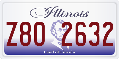 IL license plate Z802632