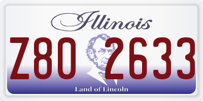 IL license plate Z802633