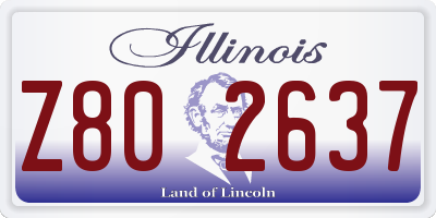 IL license plate Z802637