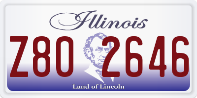 IL license plate Z802646