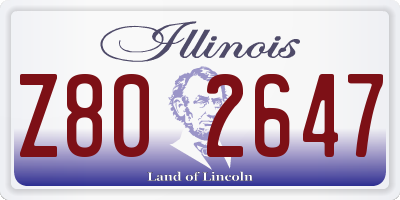 IL license plate Z802647