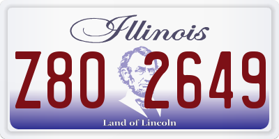 IL license plate Z802649