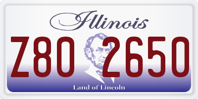 IL license plate Z802650