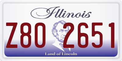 IL license plate Z802651