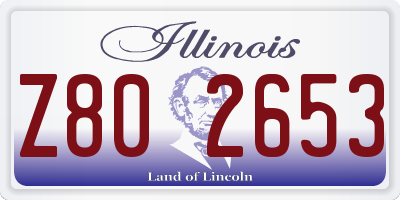 IL license plate Z802653