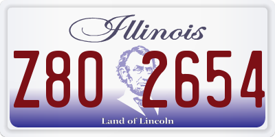 IL license plate Z802654