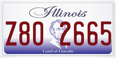 IL license plate Z802665