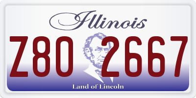 IL license plate Z802667