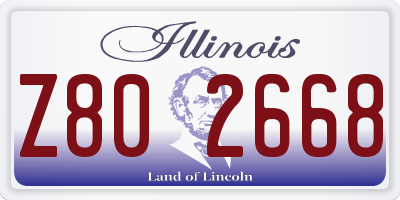 IL license plate Z802668