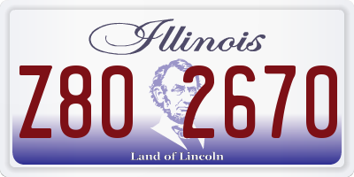 IL license plate Z802670