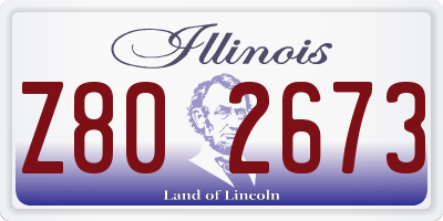 IL license plate Z802673
