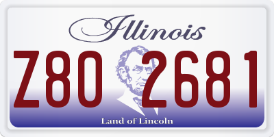 IL license plate Z802681