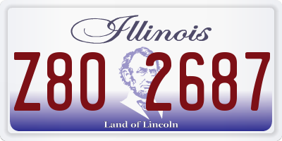 IL license plate Z802687