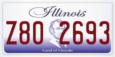 IL license plate Z802693
