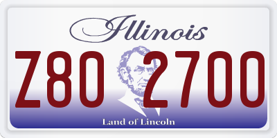 IL license plate Z802700