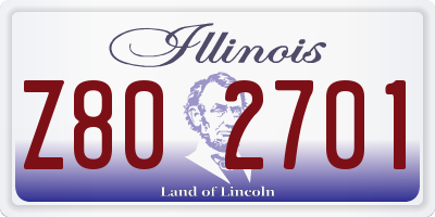 IL license plate Z802701