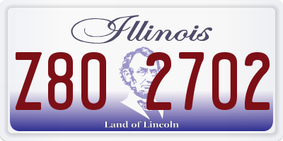 IL license plate Z802702