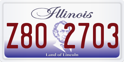 IL license plate Z802703