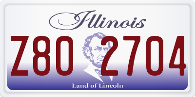 IL license plate Z802704