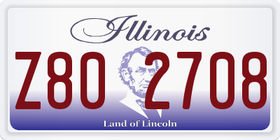 IL license plate Z802708