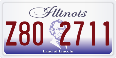 IL license plate Z802711