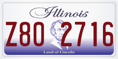IL license plate Z802716