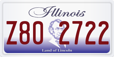 IL license plate Z802722