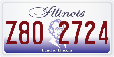 IL license plate Z802724