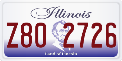 IL license plate Z802726