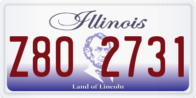 IL license plate Z802731