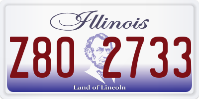 IL license plate Z802733