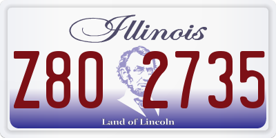IL license plate Z802735