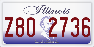 IL license plate Z802736