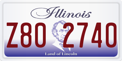 IL license plate Z802740